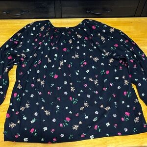 Old Navy Black Top with Floral Design